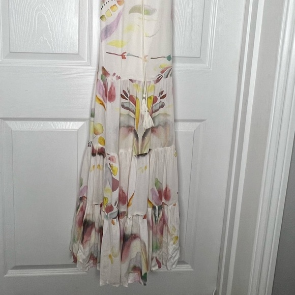 Free People watercolor Maxi Dress Sz 10 - Picture 9 of 15